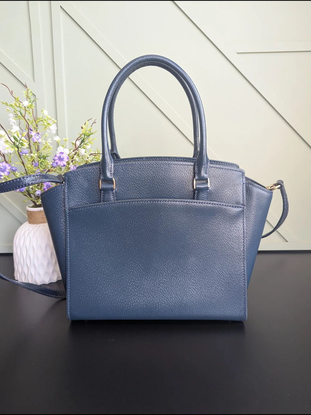 Kate Spade Blue Pebble Leather Satchel